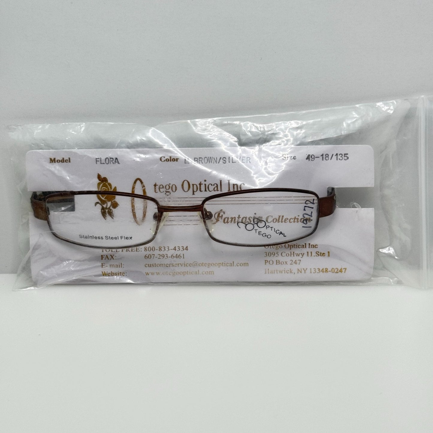 Otego Optical Eyeglasses Eye Glasses Frames Flora Matte Brown Silver 49-18-135