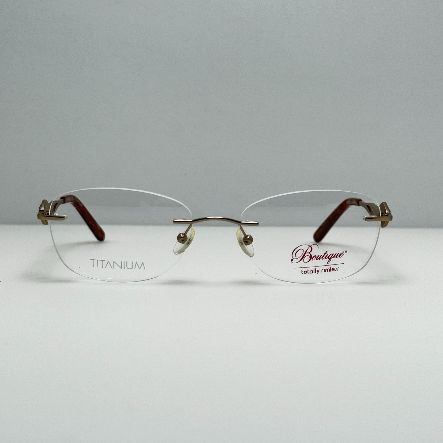 Boutique Eyeglasses Eye Glasses Frames Pave 242 Gld 52-17-135 Titanium