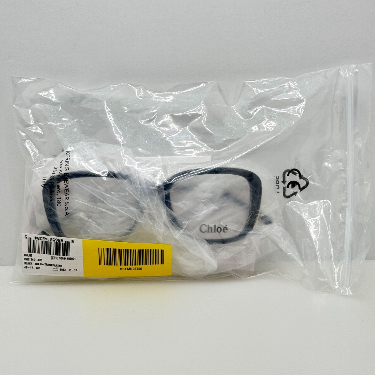 Chloe Eyeglasses Eye Glasses Frames CH0174O-001 48-17-135 Italy