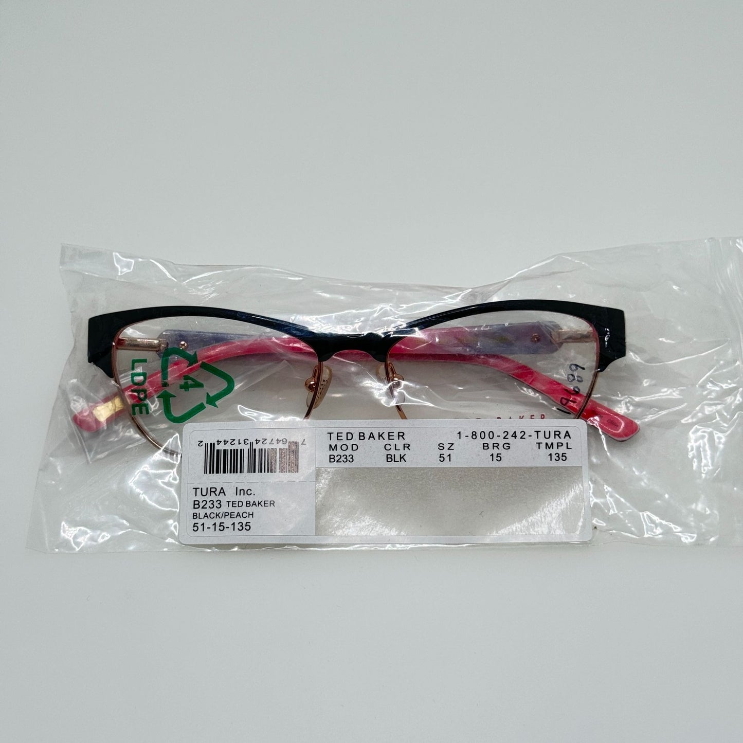 Ted Baker Eyeglasses Eye Glasses Frames B233 BLK 51-15-135