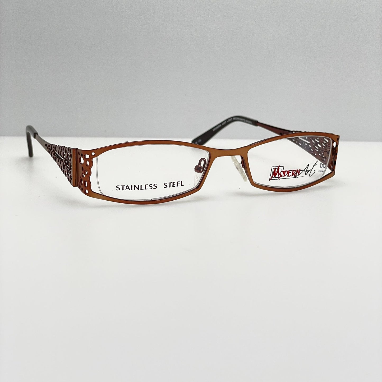 Modern Art Eyeglasses Eye Glasses Frames A307 Brown 50-18-135