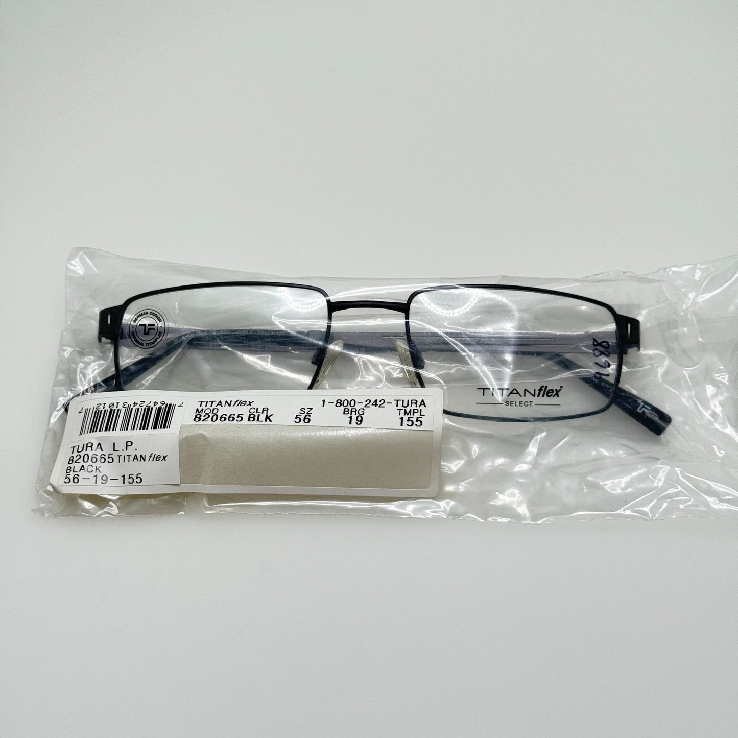 Titanflex Titan Flex Eyeglasses Eye Glasses Frames 820665 10/BLK 56-19-155