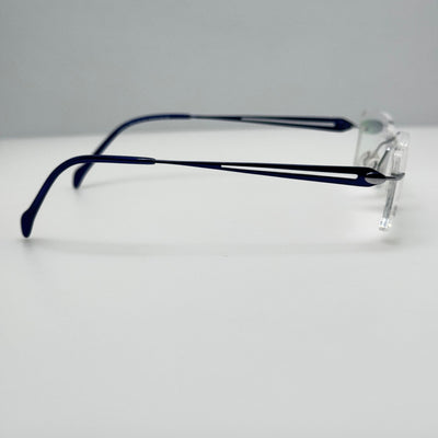 Steve H Eyeglasses Eye Glasses Frames TT 8777 Shiny Blue Titanium 52-18-140