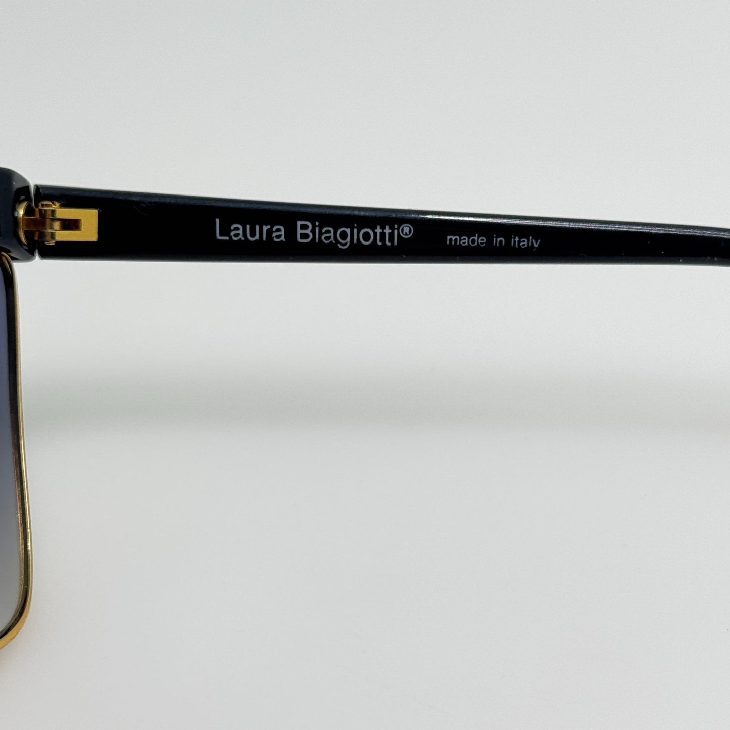 Laura Biagiotti Sunglasses Vintage Retro Black Gold