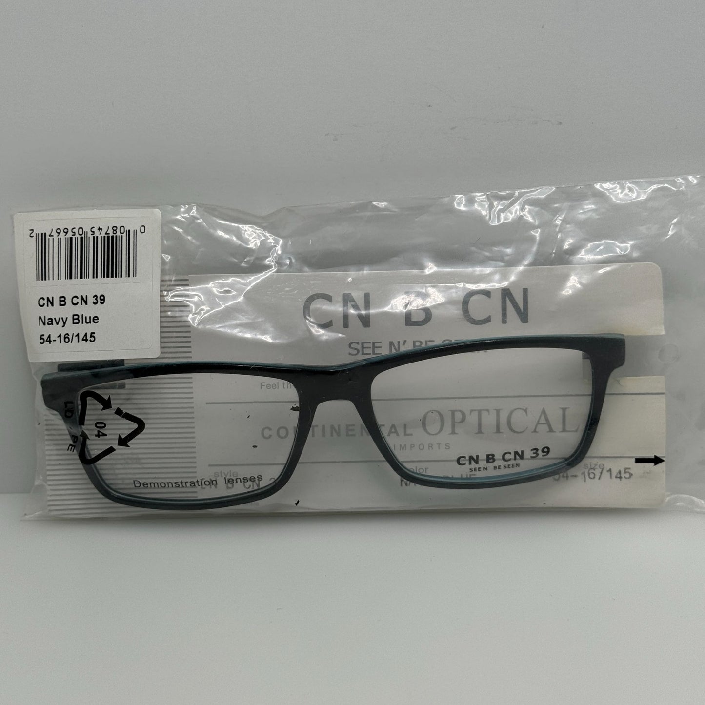 CN B CN Eyeglasses Eye Glasses Frames 39 Navy Blue 54-16-145