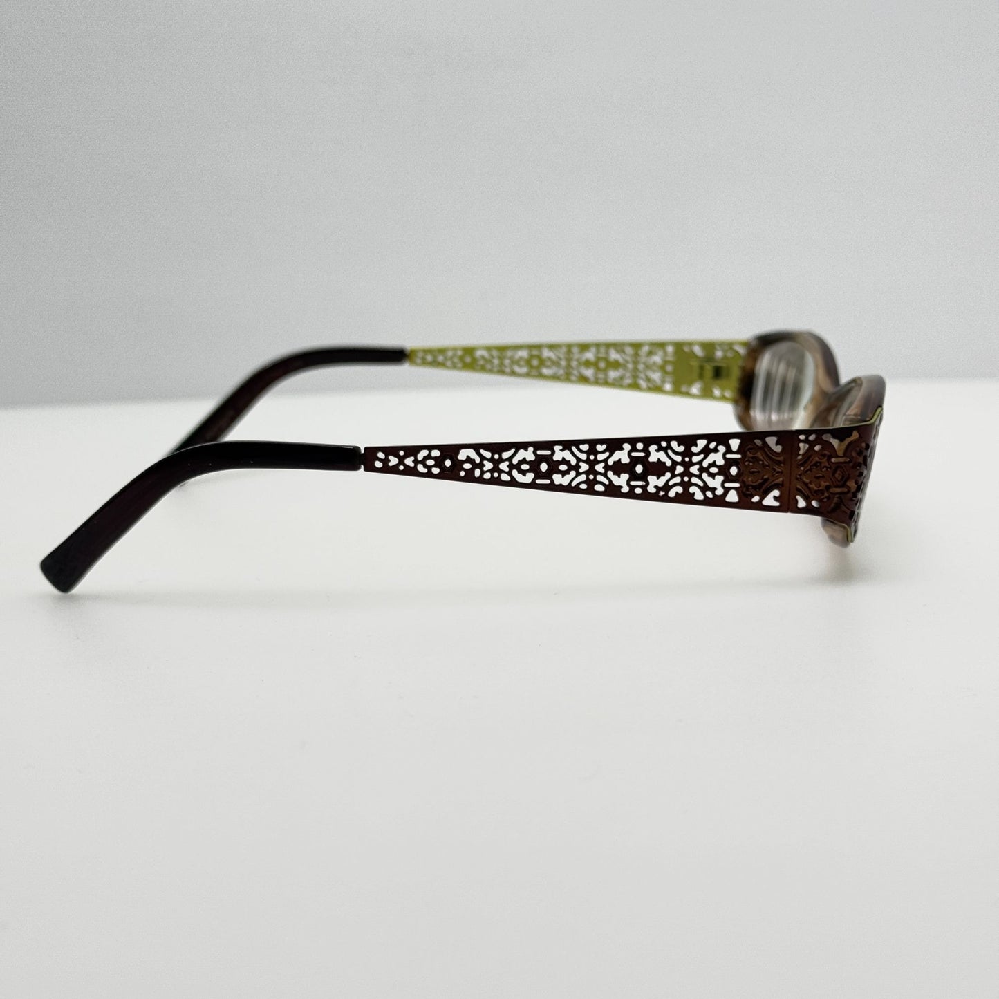 Vivian Morgan Eyeglasses Eye Glasses Frames 8009 Chestnut Lime 54-16-135