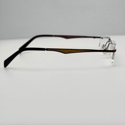 Steve H Eyeglasses Eye Glasses Frames TT 8779 Shiny Brown Titanium 49-18-140